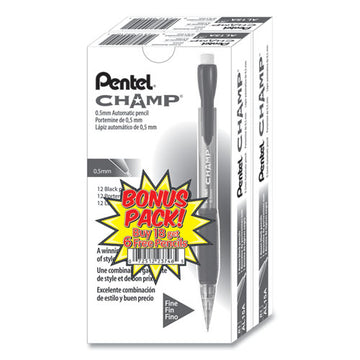 Pentel® Champ Mechanical Pencil, 0.5 Mm, Hb (#2.5), Black Lead, Translucent Black Barrel, 24-pack freeshipping - TVN Wholesale